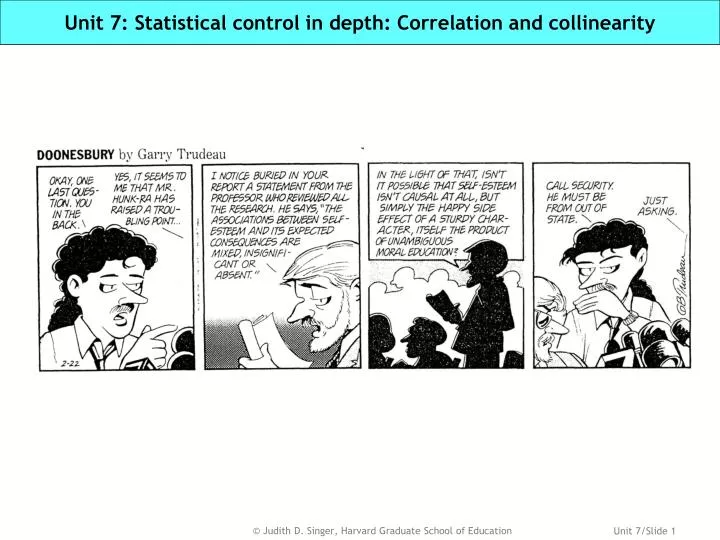 unit 7 statistical control in depth correlation and collinearity