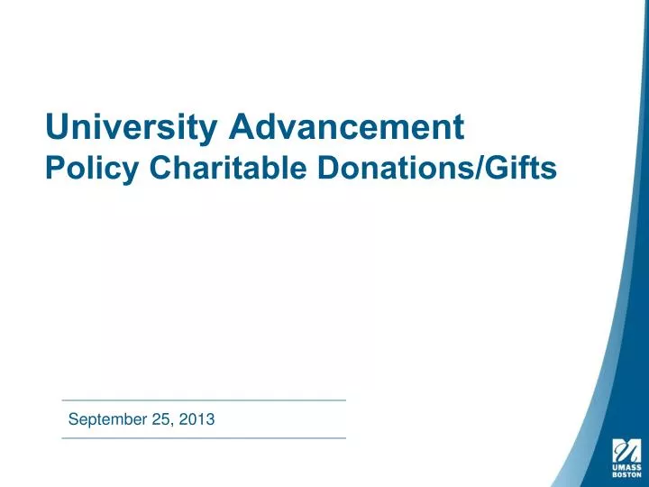 university advancement policy charitable donations gifts