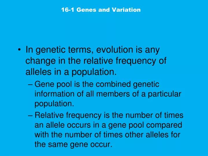 16 1 genes and variation