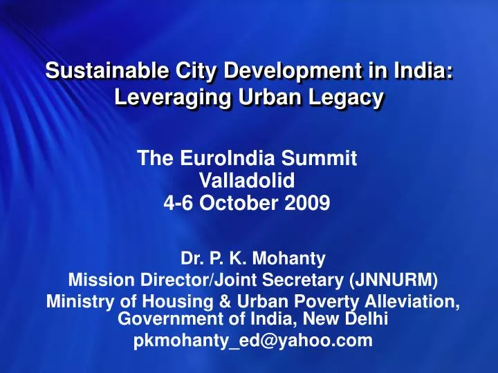sustainable city development in india leveraging urban legacy