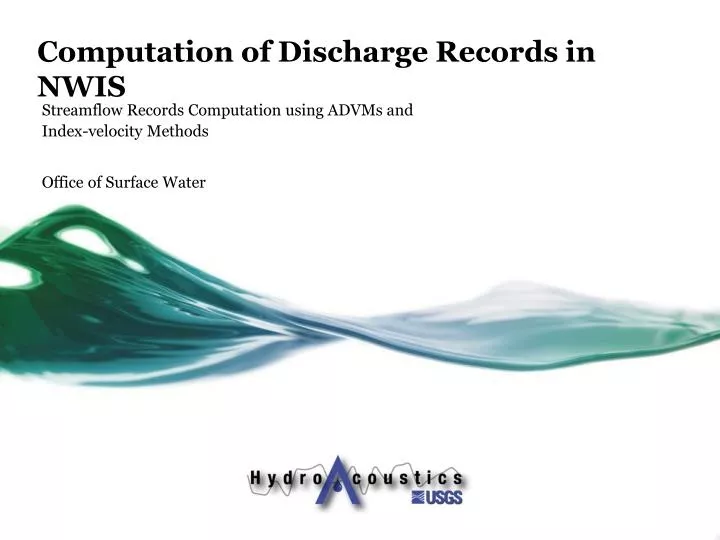 computation of discharge records in nwis