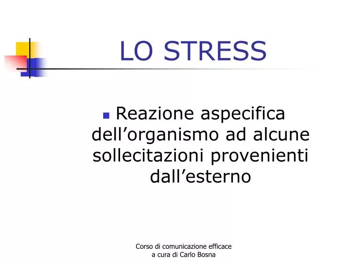 lo stress