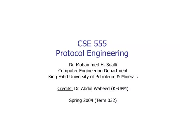 cse 555 protocol engineering