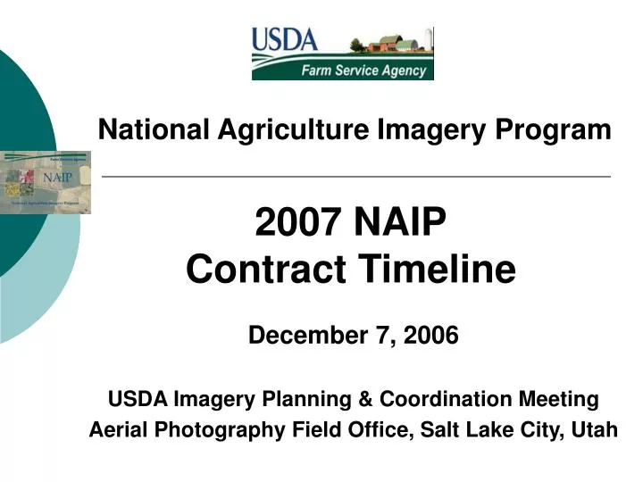 national agriculture imagery program 2007 naip contract timeline