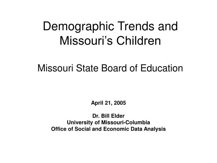 demographic trends and missouri s children missouri state board of education