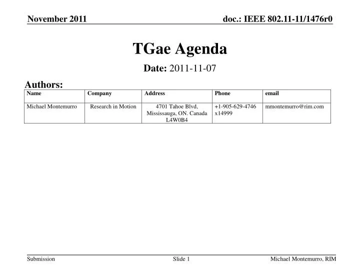 tgae agenda