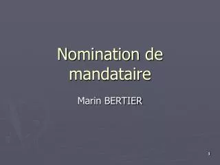 nomination de mandataire