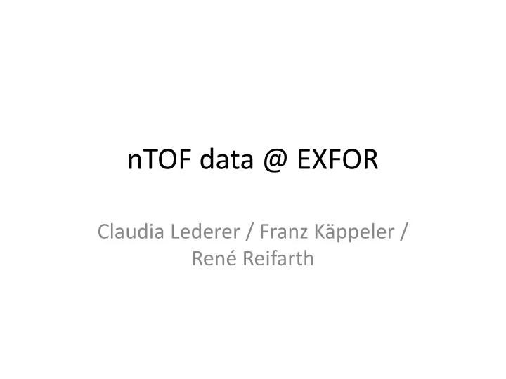 ntof data @ exfor