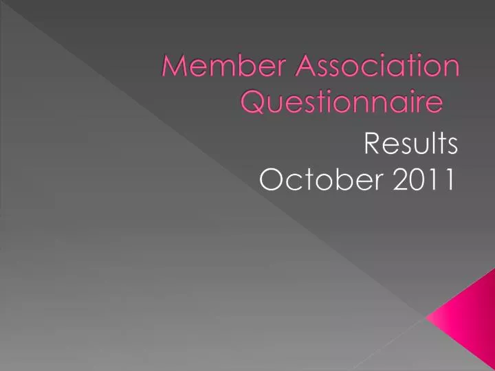member association questionnaire