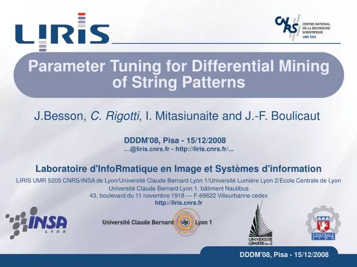 parameter tuning for differential mining of string patterns