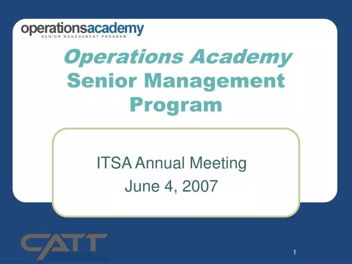 operations academy senior management program