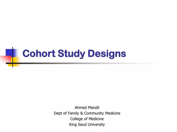 cohort study designs