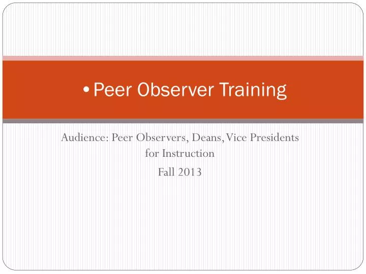peer observer training