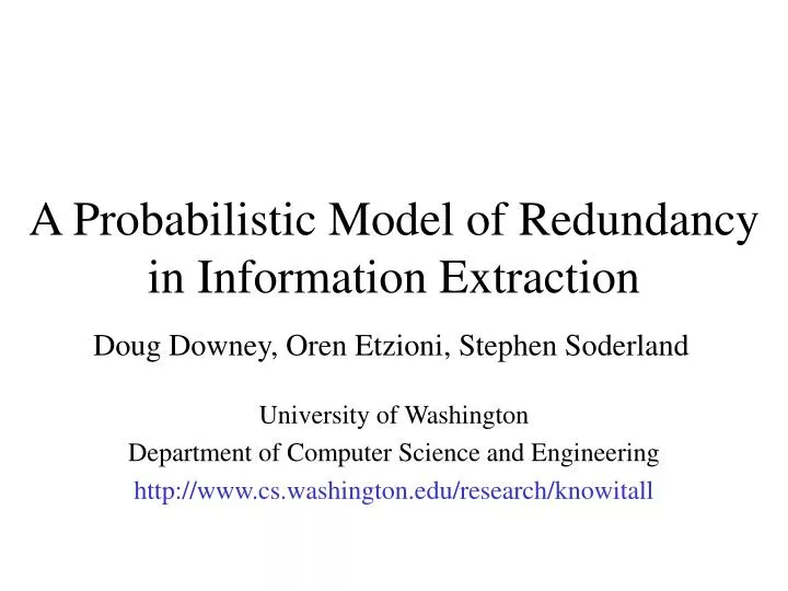 a probabilistic model of redundancy in information extraction