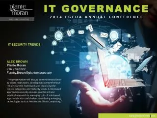 IT GOVERNANCE 2014 FGFOA ANNUAL CONFERENCE