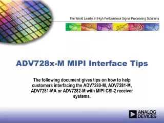 ADV728x-M MIPI Interface Tips
