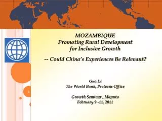 MOZAMBIQUE Promoting Rural Development for Inclusive Growth