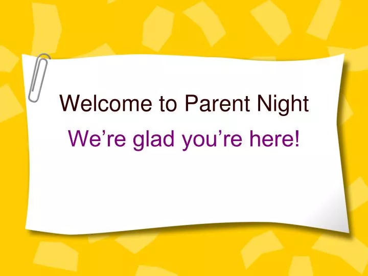 welcome to parent night