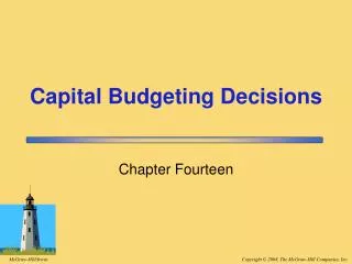 capital budgeting decisions