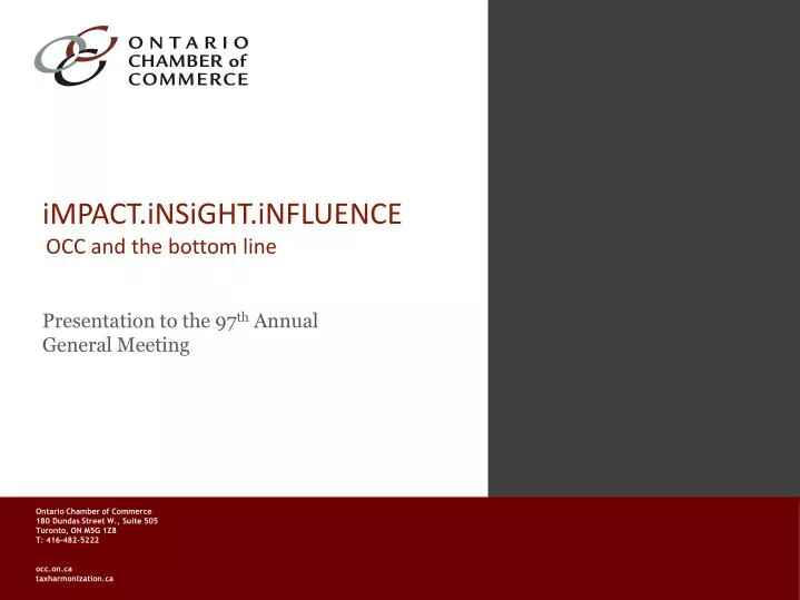 impact insight influence occ and the bottom line