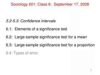 Sociology 601: Class 6: September 17, 2008