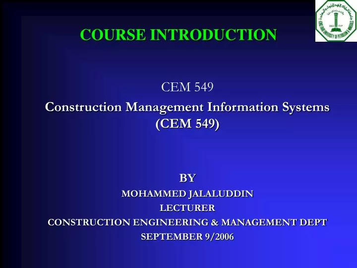 course introduction