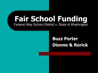 Fair School Funding Federal Way School District v. State of Washington