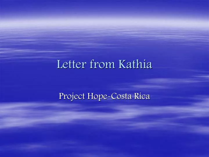 letter from kathia