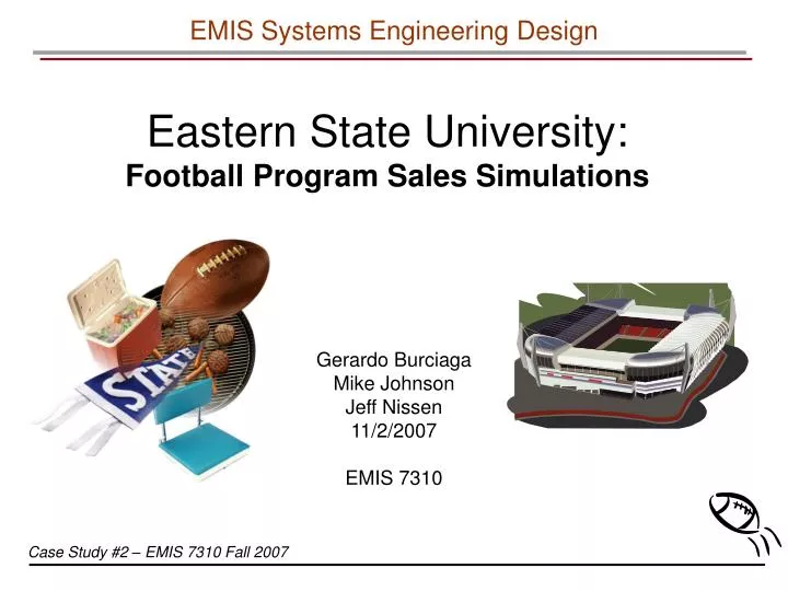 eastern state university football program sales simulations