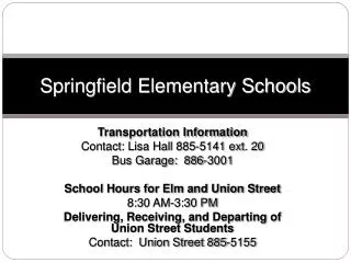 Springfield Elementary Schools
