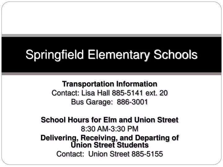 springfield elementary schools
