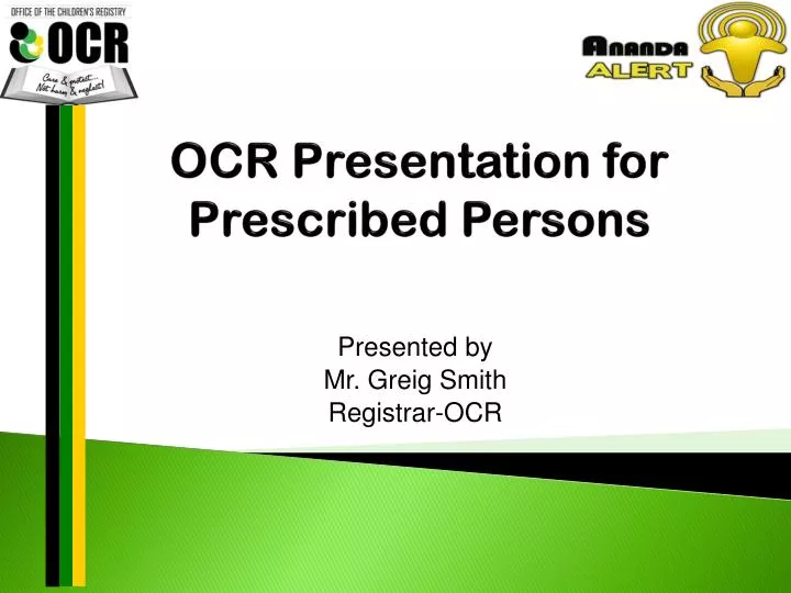 ocr presentation for prescribed persons