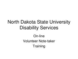 North Dakota State University Disability Services