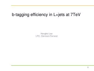 b- tagging efficiency in L+jets at 7TeV