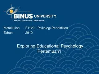 Exploring Educational Psychology Pertemuan 1