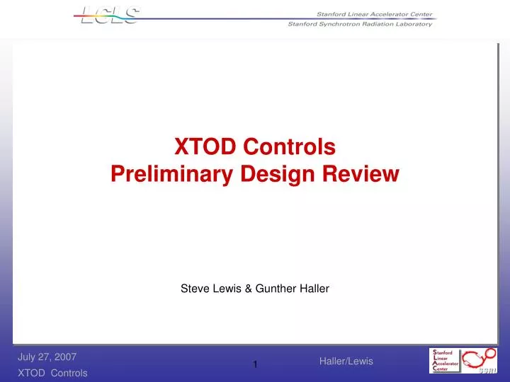 xtod controls preliminary design review