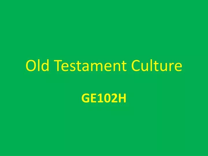 old testament culture