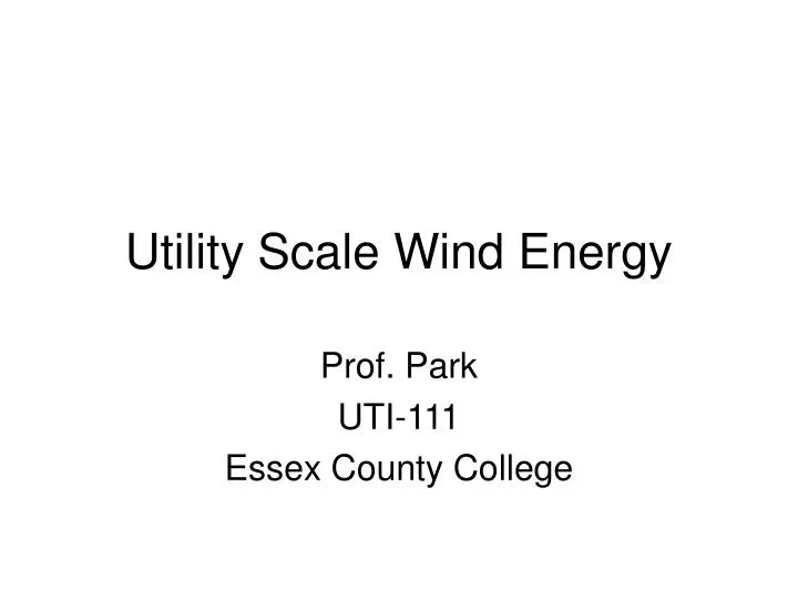 utility scale wind energy