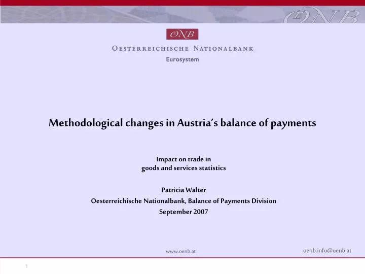 methodological changes in austria s balance of payments