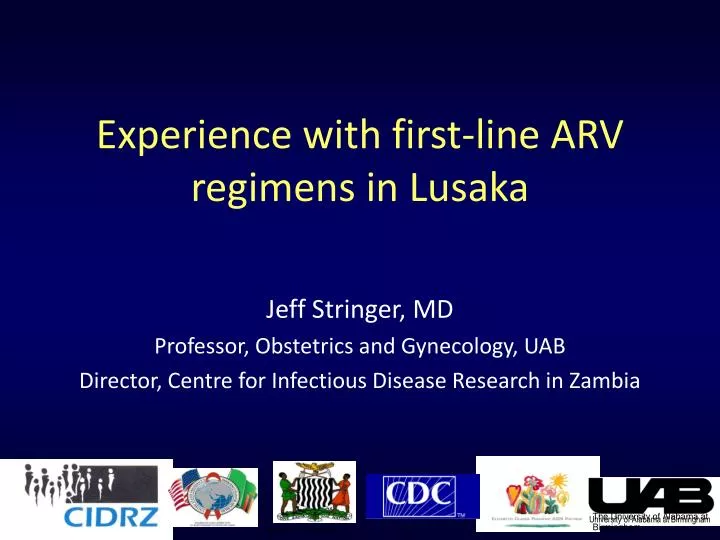 experience with first line arv regimens in lusaka