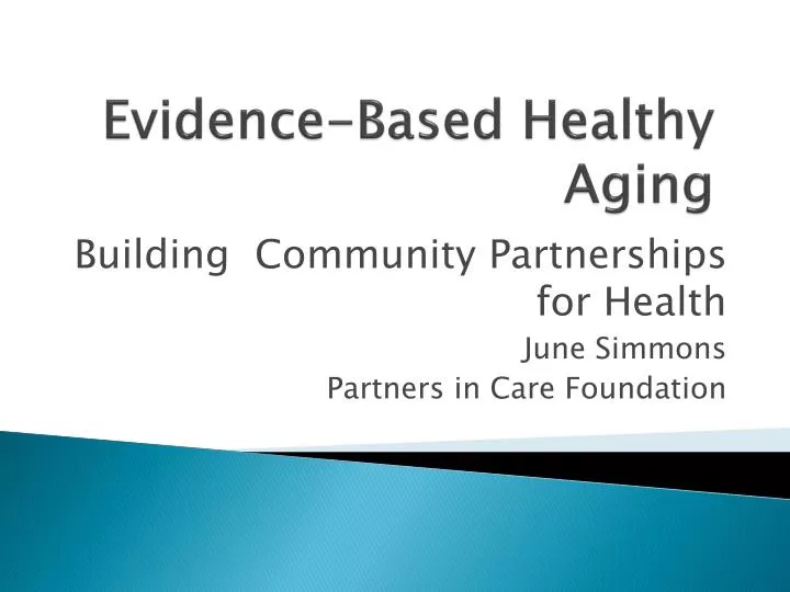 evidence based healthy aging