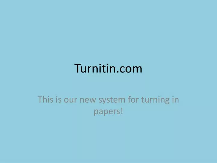 turnitin com