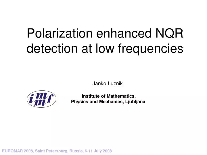 polarization enhanced nqr detection at low frequencies