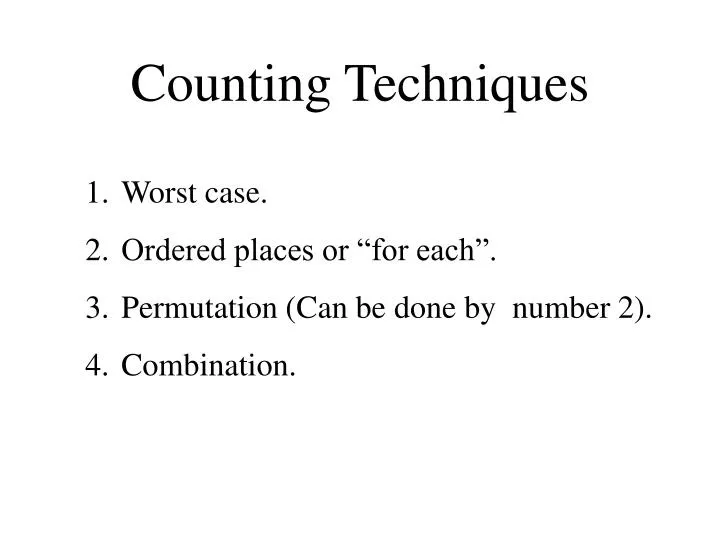 counting techniques