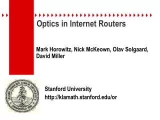 Optics in Internet Routers