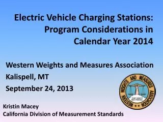 Electric Vehicle Charging Stations: Program Considerations in Calendar Year 2014