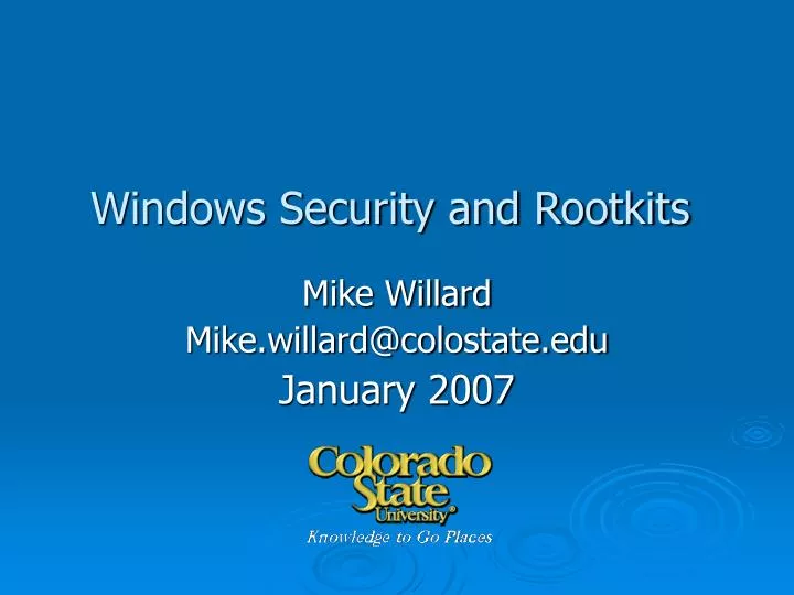 windows security and rootkits