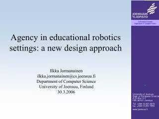Agency in educational robotics settings: a new design approach