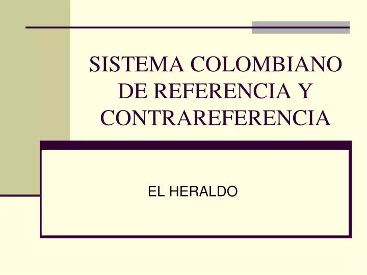 sistema colombiano de referencia y contrareferencia