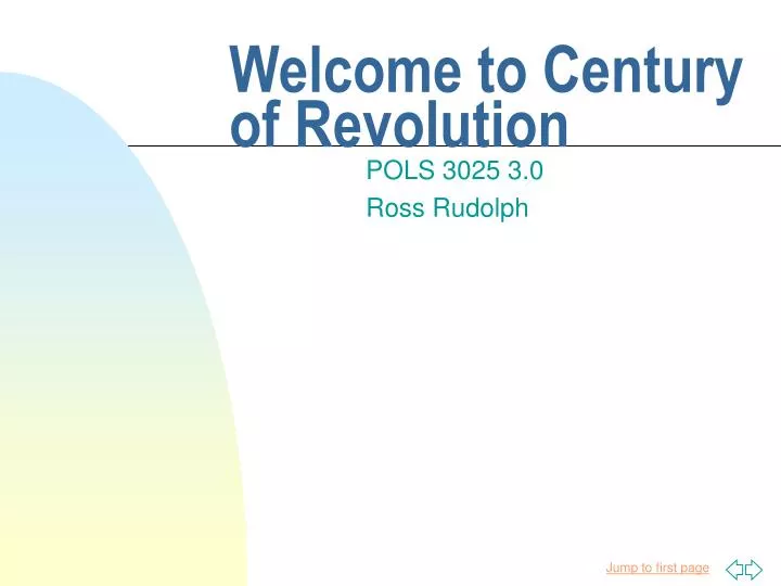 welcome to century of revolution